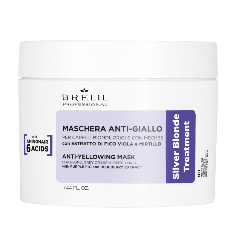 Маска Brelil Silver Blonde Treatment Anti-Yellowing Mask для нейтралізації жовтизни волосся, 220 мл